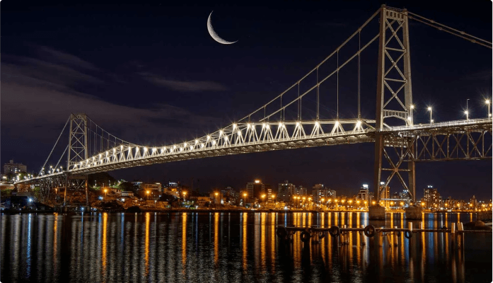 Foto da Ponte Hercílio Luz em Florianópolis